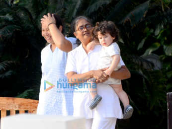 Taimur Ali Khan snapped at Amrita Arora's residence