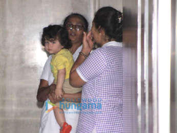 Taimur Ali Khan snapped at Soha Ali Khan's residence