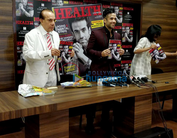 Tusshar Kapoor snapped unveiling the latest issue of a Health & Nutrition magazine