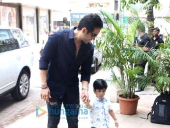 Tusshar Kapoor snapped with his son Laksshya in Bandra