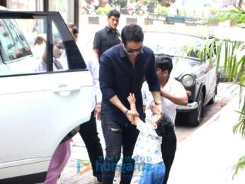 Tusshar Kapoor snapped with his son Laksshya in Bandra