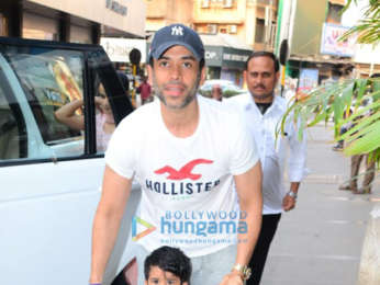 Tusshar Kapoor spotted at his son Laksshyas play school in Bandra