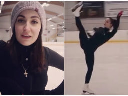 VIDEO: Elli Avram stuns with amazing figure skating skills on Varun Dhawan’s October theme