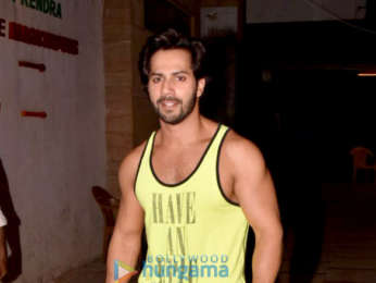 Varun Dhawan snapped at the gym