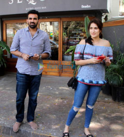 Zahir Khan and Sagarika Ghatge spotted at a suburban restaurant
