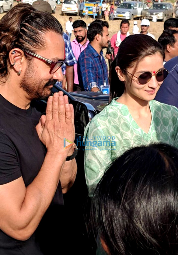 Aamir Khan and Alia Bhatt snapped in Latur for Paani Foundation