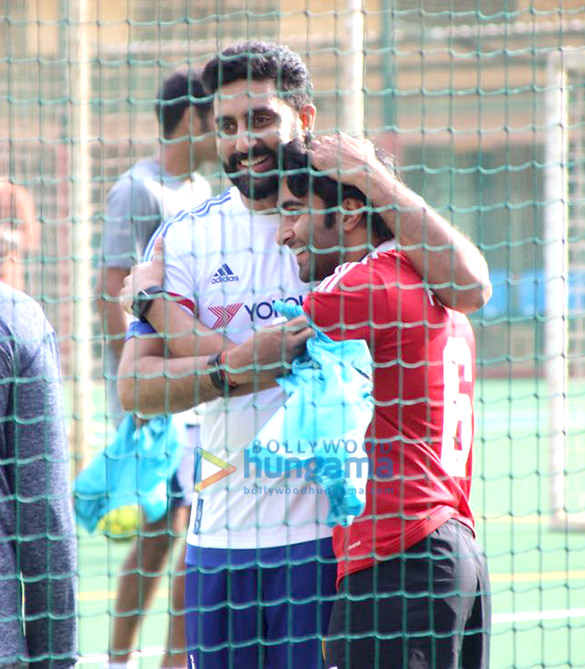 Abhishek Bachchan and others snapped during a football match