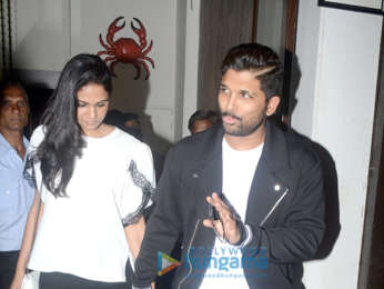 Allu Arjun with wife spotted at Bastian in Bandra