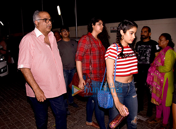Boney Kapoor, Janhvi Kapoor, Huma Qureshi and Kartik Aaryan snapped at PVR Juhu