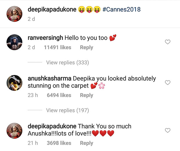 Cannes 2018: After Ranveer Singh, Anushka Sharma shows some 'Girl Love' to Deepika Padukone