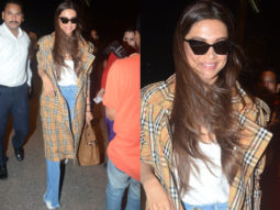 A chequered affair, a dazzling smile in tow – Deepika Padukone exits the city looking her usual gorgeous self!