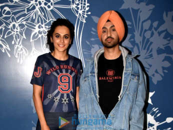 Diljit Dosanjh and Taapsee Pannu sanpped at the Sony Pictures preview theatre