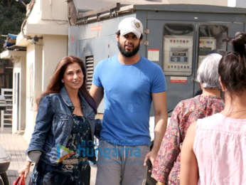 Dimple Kapadia snapped with Karan Kapadia at Juhu PVR