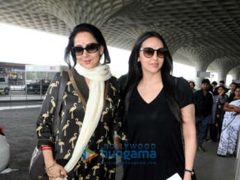 Hema Malini, Esha Deol and Shahid Kapoor snapped at the airport