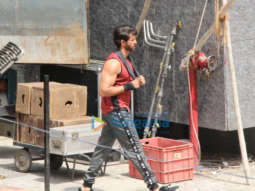 Hrithik Roshan snapped on location of a shoot in Bandra