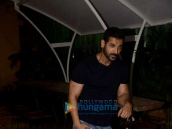 John Abraham and Abhishek Sharma snapped doing media interviews to promote Parmanu - The Story of pokhran