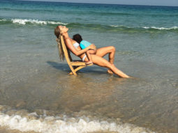 Lisa Haydon spends her day on the beach with her baby boy Zach Lalvani