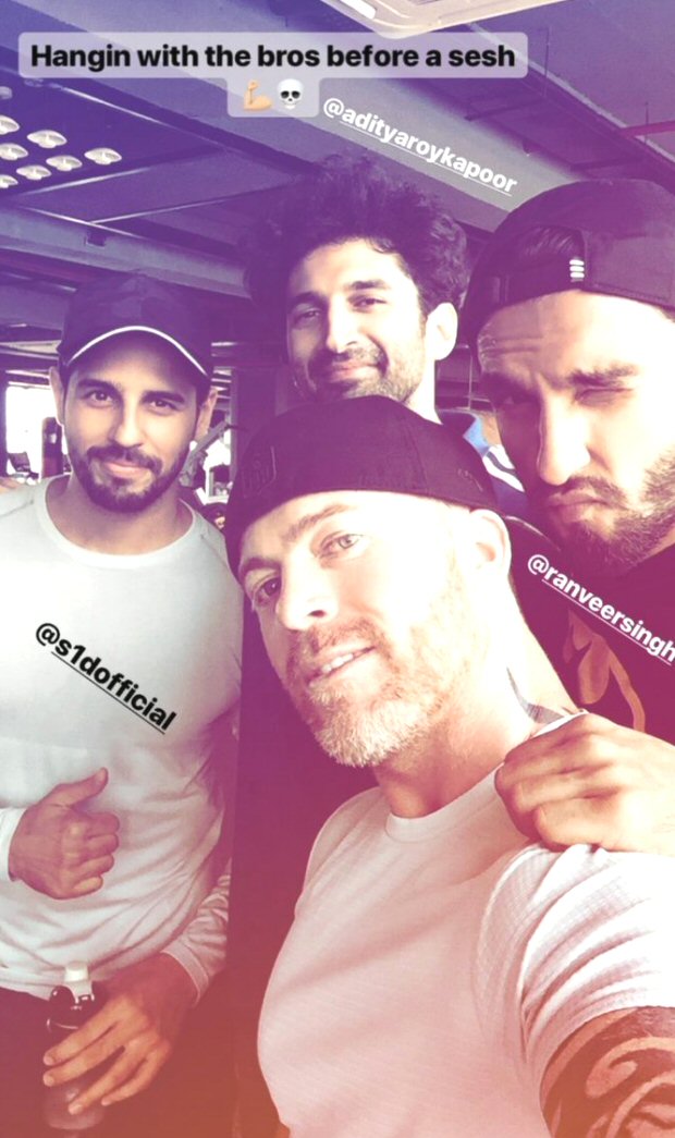 PHOTO ALERT Ranveer Singh, Sidharth Malhotra, and Aditya Roy Kapoor turn workout buddies