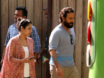 Saif Ali Khan snapped shooting for an ad in Juhu