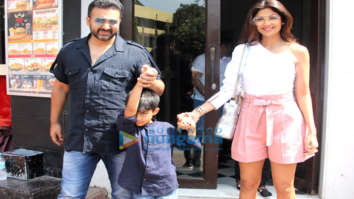 Shilpa Shetty snapped with her family at Bastian