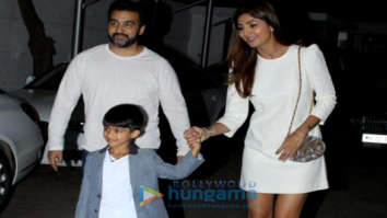 Shilpa Shetty snapped with her family at her son’s birthday celebrations