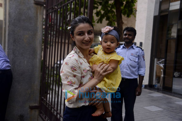 Soha Ali Khan snapped with her daughter Inaya in Bandra