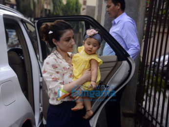 Soha Ali Khan snapped with her daughter Inaya in Bandra