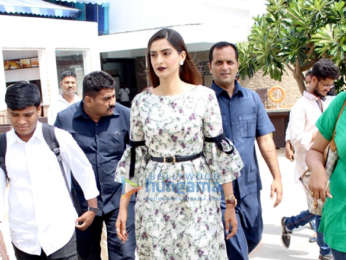 The cast of film Veere Di Wedding snapped during media interview at Sun n Sand in Juhu