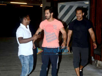 Varun Dhawan and Prashant Sawant snapped at Body Sculptor gym in Juhu