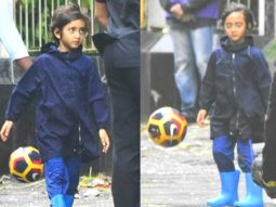 Aamir Khan’s son Azad enjoys a RARE outing in rain, plays some football on the streets of Mumbai (see pics)