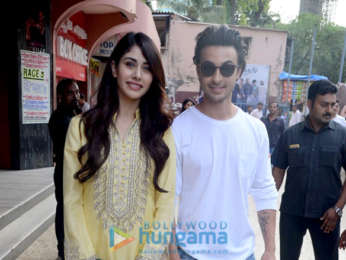 Aayush Sharma and Warina Hussain snapped at the teaser launch of Loveratri