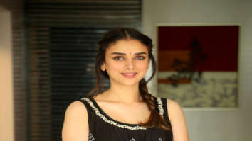 Aditi Rao Hydari snapped while interacting with the media for her South film ‘Sammohanam’