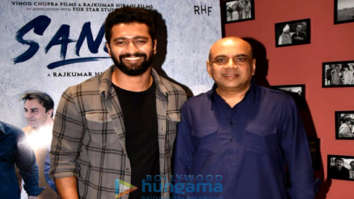 Cast of Sanju snapped during media interviews