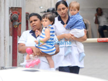 Karan Johar's kids Yash and Roohi snapped after play school in Bandra