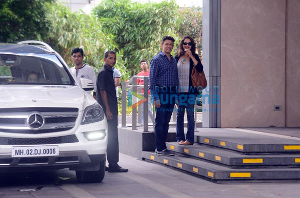 madhuri dixit and husband sriram nene snapped post lunch in bandra 1