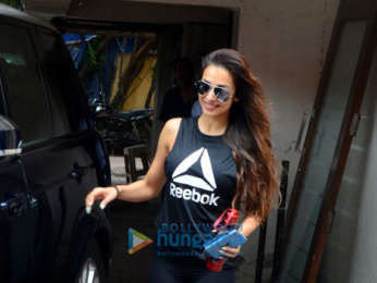 Malaika Arora snapped outside her gym in Bandra