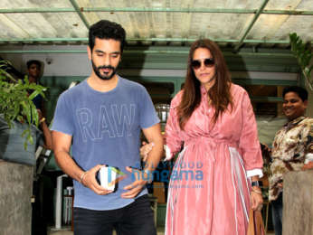 Neha Dhupia and husband Angad Bedi snapped at Kitchen Garden in Bandra
