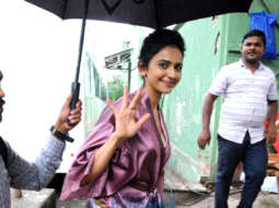 Rakul Preet Singh snapped at the Filmcity for an ad shoot