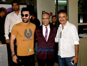 Ranbir Kapoor and Rajkumar Hirani snapped promoting Sanju at the ETC office