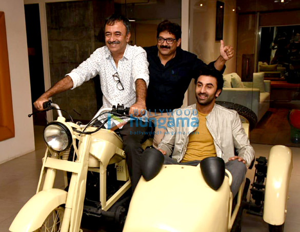 Ranbir Kapoor and Rajkumar Hirani snapped promoting their film Sanju