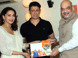 SPOTTED: Amit Shah @Madhuri Dixit’s Residence for ‘Sampark for Samarthan’ campaign