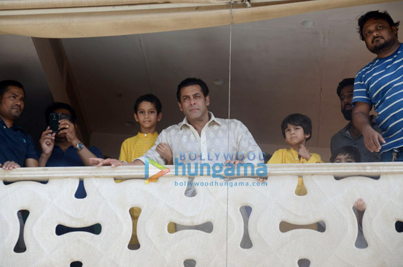 Salman Khan greets his fans on Eid outside his residence