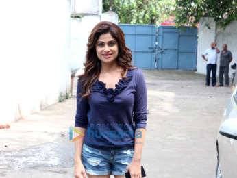 Shamita Shetty snapped on the location of a shoot