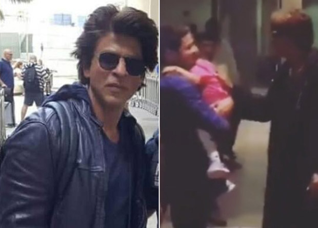 WATCH: This sweet moment between Shah Rukh Khan giving a kiss to a toddler at the airport is adorable