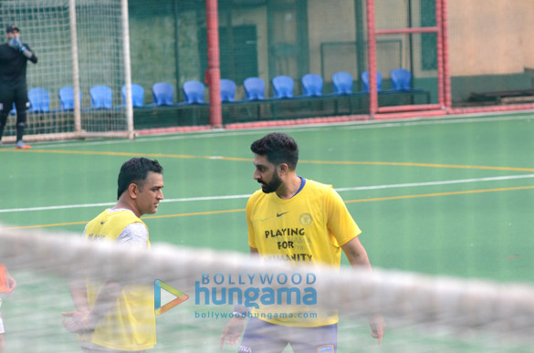 Abhishek Bachchan and Mahendra Singh Dhoni and others snapped at a football match
