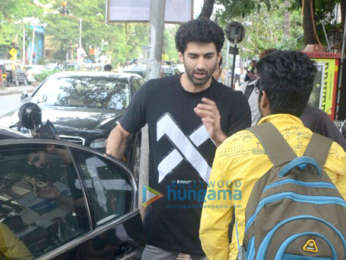 Aditya Roy Kapur and Rhea Chakraborty snapped at Ramesh Taurani's office at Khar