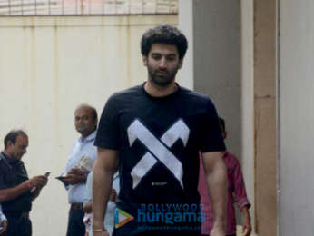 Aditya Roy Kapur and Rhea Chakraborty snapped at Ramesh Taurani's office at Khar