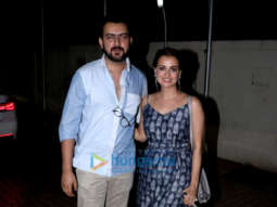 Dia Mirza and husband Sahil Sangha spotted at PVR Juhu for Soorma premiere