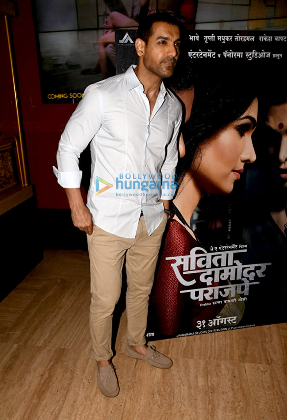 john abraham kumar mangat pathak subhodh bhave and others grace the trailer launch of the marathi film savita damodar paranjape 6