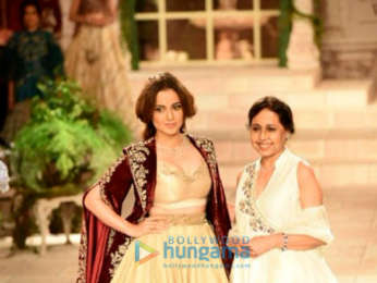 Kangana Ranaut walk the ramp for Anju Modi at India Couture Week 2018